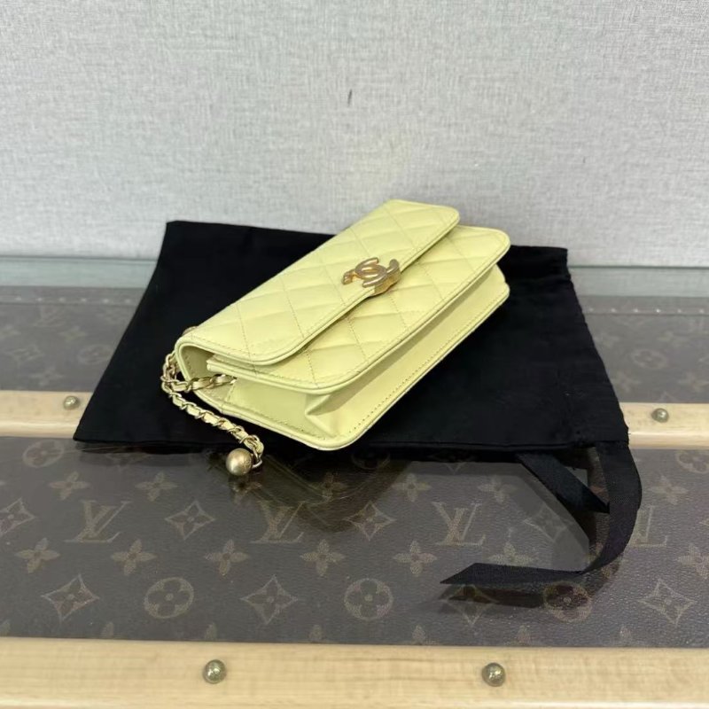 ✨CHANEL 小雞黃雙金珠斜背鍊條包17*9.5*4 全新閒置 配件塵袋盒子-3