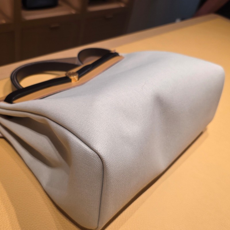 Hermes Herbag31 全新 有購買憑證 米色 拼皮 白金扣LLG HERBAG RIP RT-7