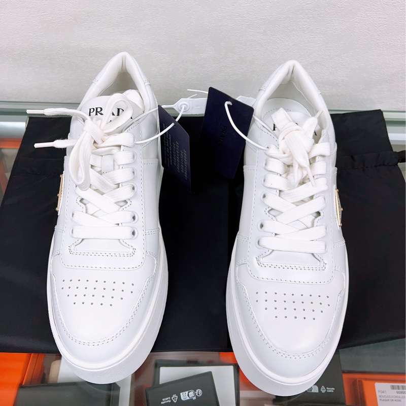 閒置 (38碼) Prada downtown 三角標 厚底球鞋/小白鞋/休閒鞋-1