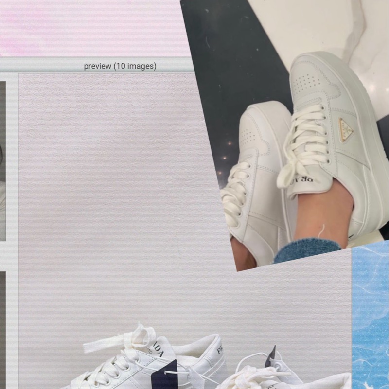 閒置 (38碼) Prada downtown 三角標 厚底球鞋/小白鞋/休閒鞋-7