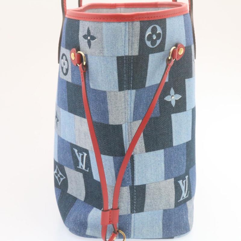 【日本直送】路易威登 Monogram 牛仔布 Neverfull 中型托特包藍色 M44981 LV 授權 22325S-2
