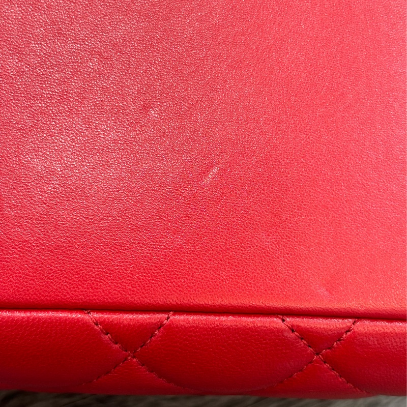 CHANEL TRENDY CC 櫻桃紅色羊皮 金鍊 相機包化妝箱肩背包斜背包手提包-14