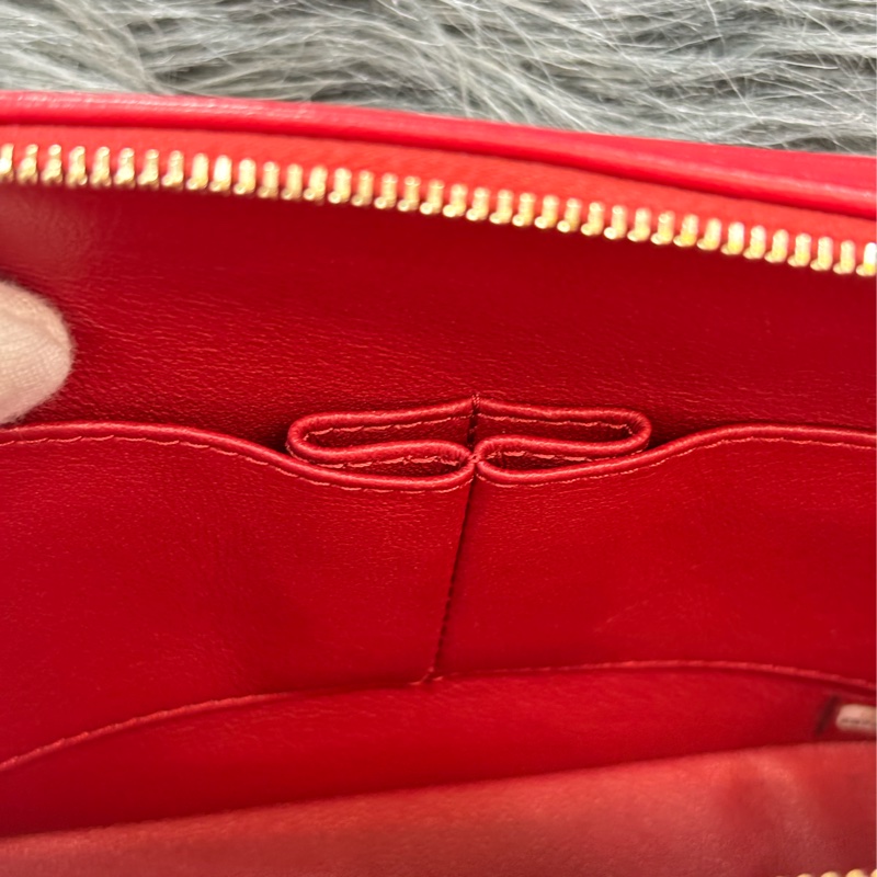 CHANEL TRENDY CC 櫻桃紅色羊皮 金鍊 相機包化妝箱肩背包斜背包手提包-24