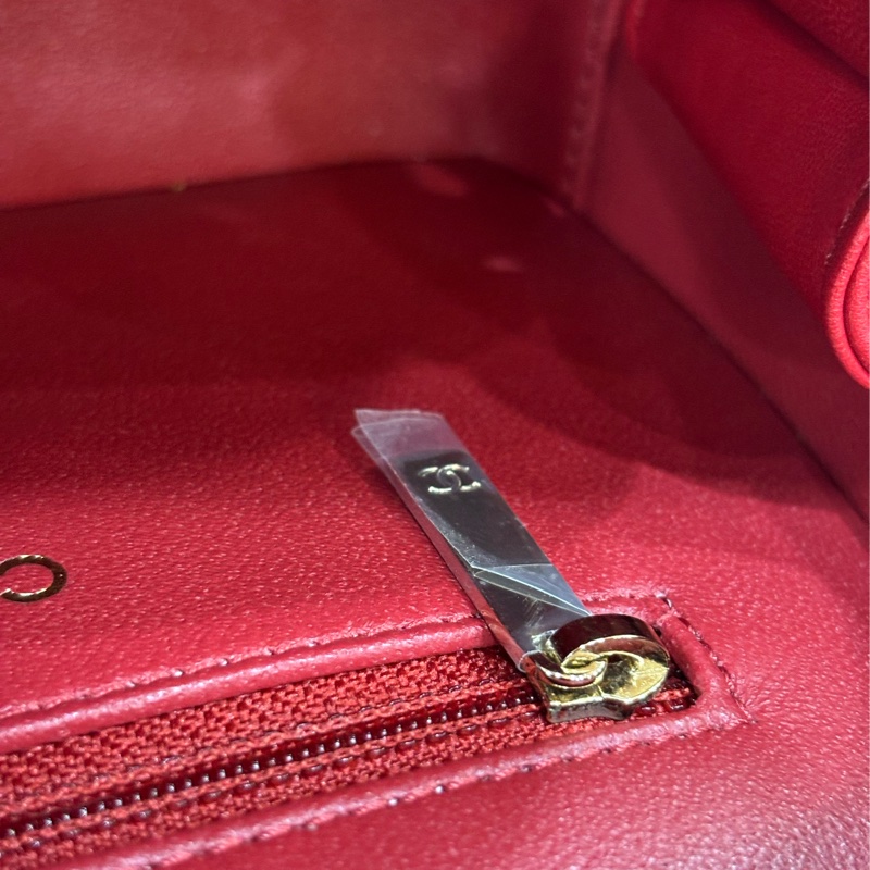 CHANEL TRENDY CC 櫻桃紅色羊皮 金鍊 相機包化妝箱肩背包斜背包手提包-26