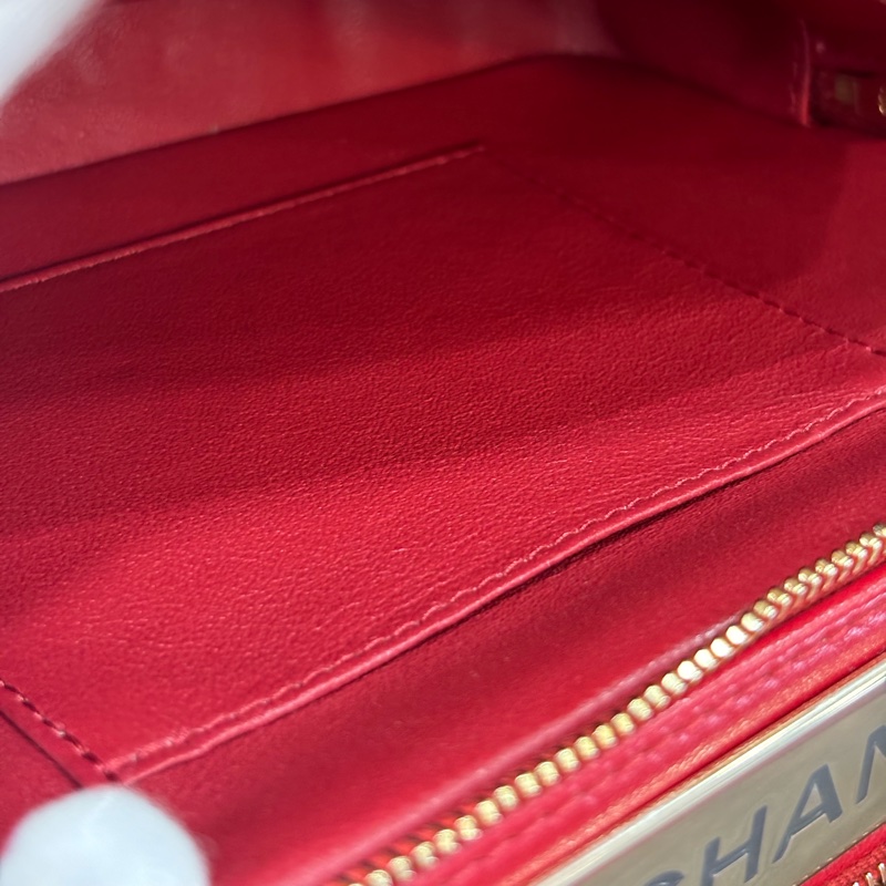 CHANEL TRENDY CC 櫻桃紅色羊皮 金鍊 相機包化妝箱肩背包斜背包手提包-28