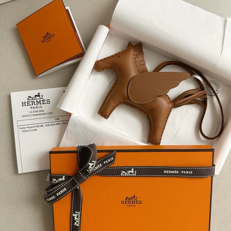 HERMES 愛馬仕Rodeo Pegase中型吊飾-金色-5