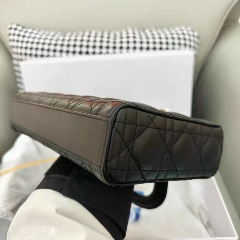 DIOR Lady D-JOY 橫版戴妃包 黑金配色 中號 haerin 全新可送禮 配件齊全-3