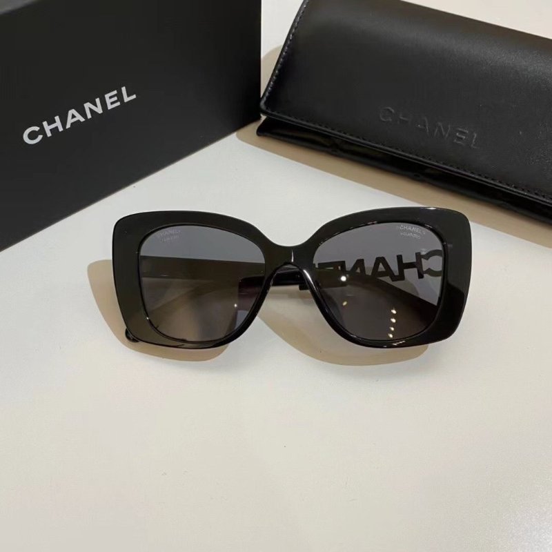 Chanel 🔥斷貨王CH5422 c501 辛芷蕾同款 黑鑽腿鑲鑽太陽眼鏡 全新全配-5
