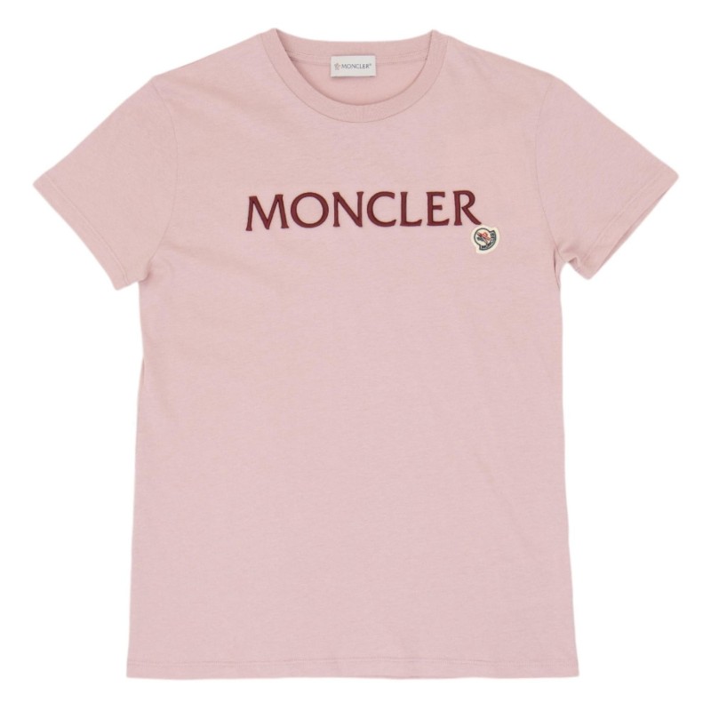 Moncler 全新Tshirt 粉電繡logo上衣S號-6