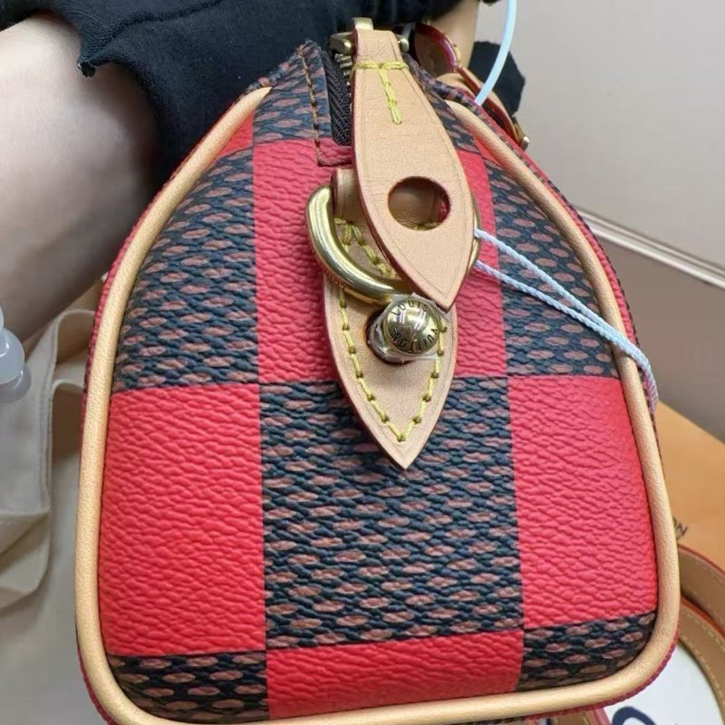 Lv speedy nano紅色棋盤格 全新 配件齊全-2