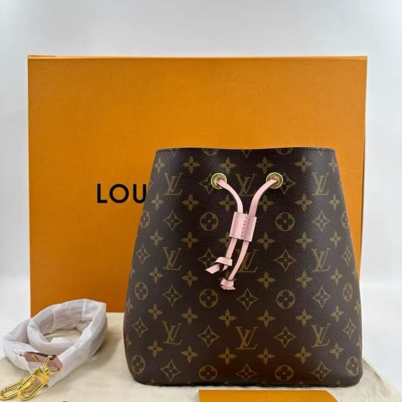 LV NEONOE 粉色內裡 水桶包 26*26*17.5cm 配件塵袋盒子-0