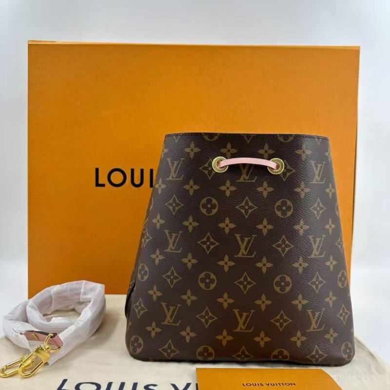 LV NEONOE 粉色內裡 水桶包 26*26*17.5cm 配件塵袋盒子-4