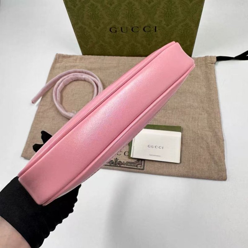 Gucci Jackie1961迷你全皮粉色 半月包斜背包19*3*13cm 配件塵袋盒子 全新帶膜-3