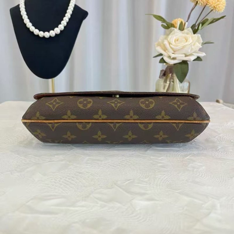 LV 老花橫版中古王菲包 99年 98新 25*18*5 配件塵袋-4