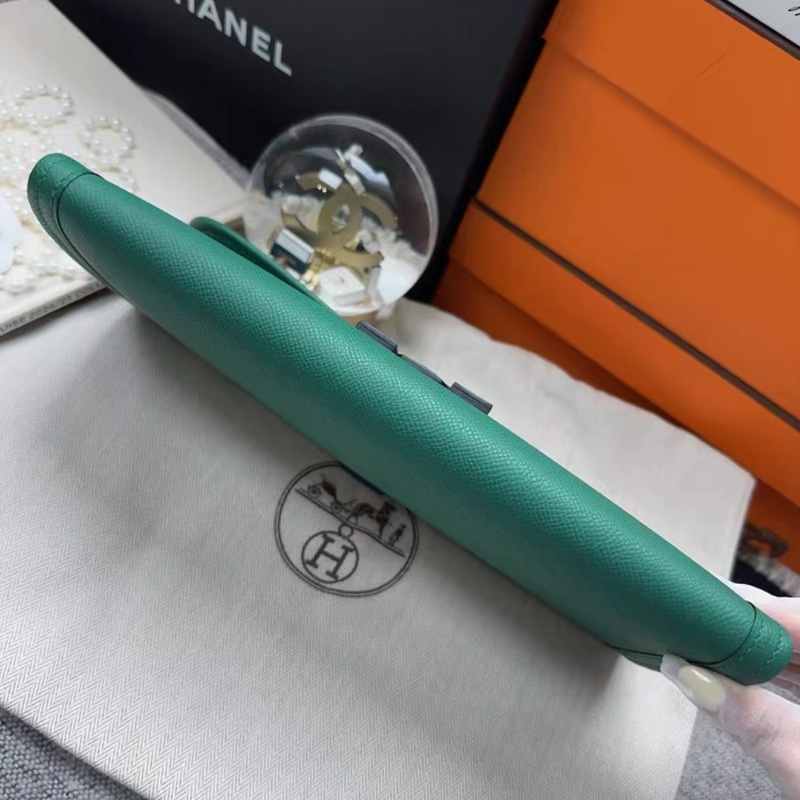 Hermers愛馬仕jige手包，手拿包，u4絲絨綠，29尺寸，c刻，epsom皮，基本全新，有塵袋-4