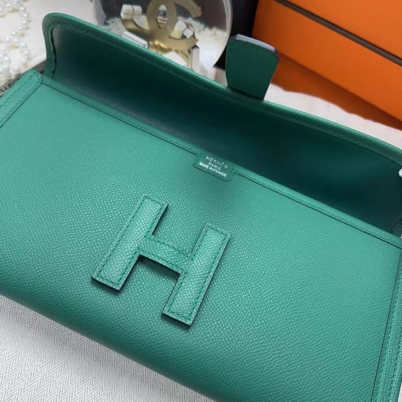 Hermers愛馬仕jige手包，手拿包，u4絲絨綠，29尺寸，c刻，epsom皮，基本全新，有塵袋-7
