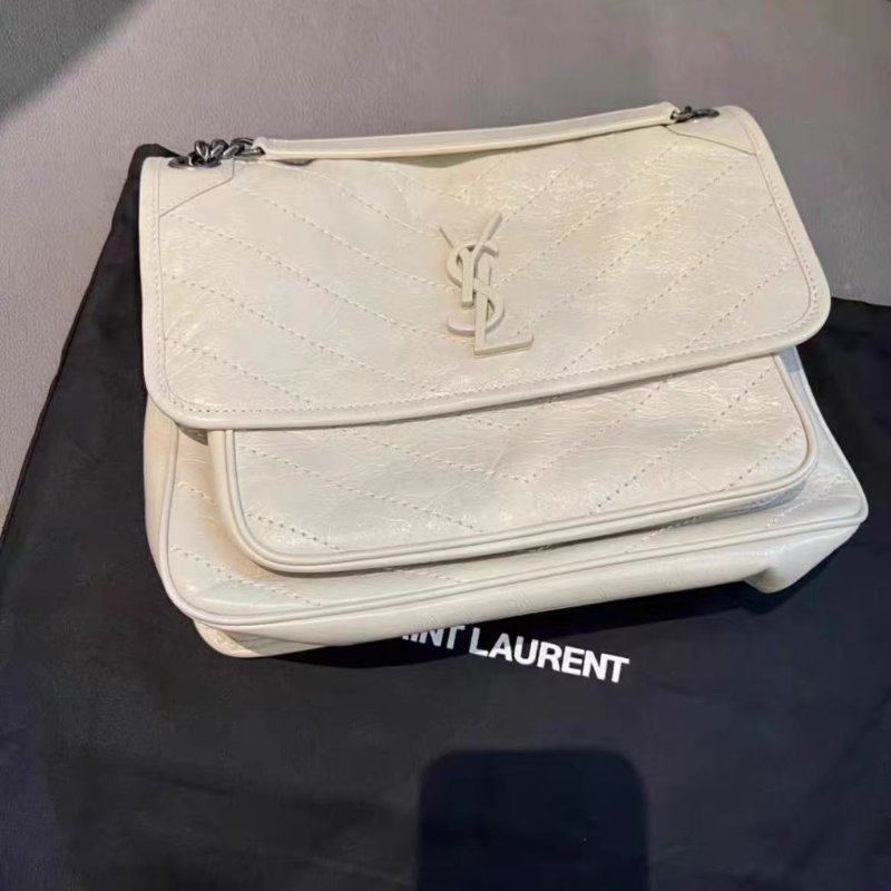 💎Ysl niki 奶白色中號 超耐看 全新配件齊全-1