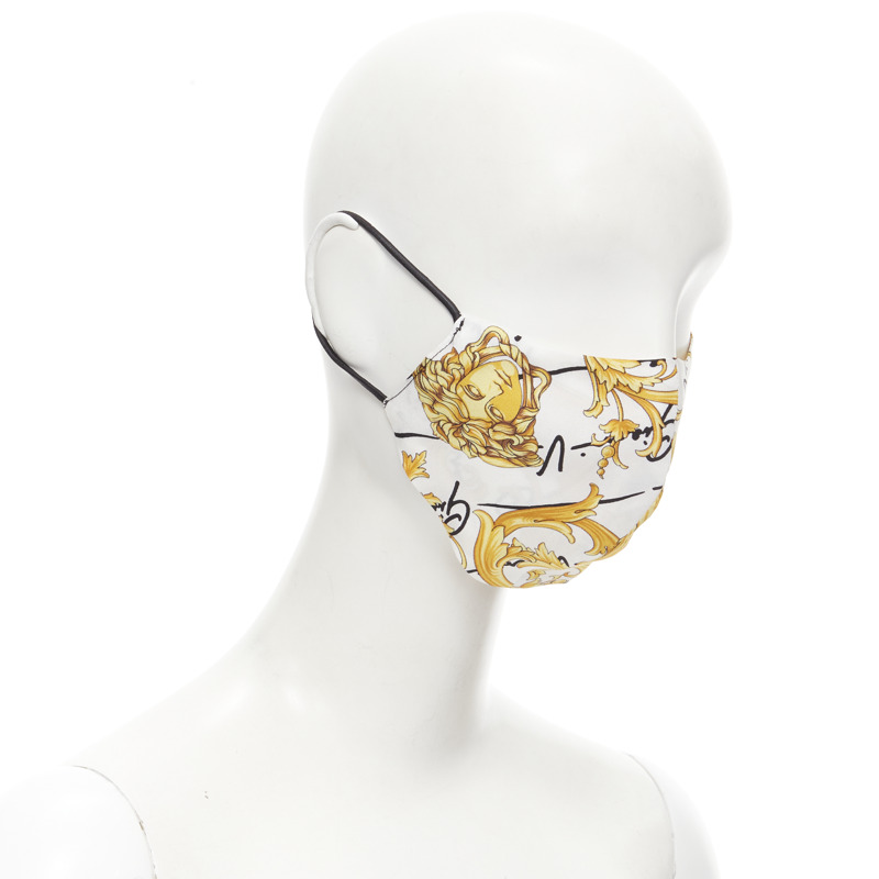 VERSACE Gianni Signature gold Medusa Baroque 100% silk face mask-8