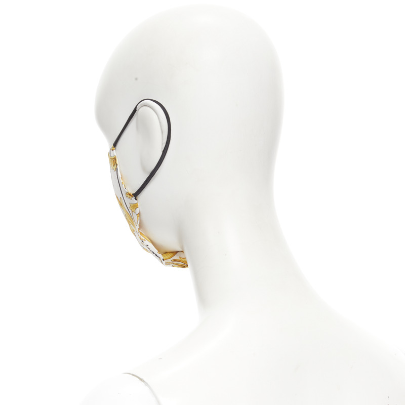 VERSACE Gianni Signature gold Medusa Baroque 100% silk face mask-10