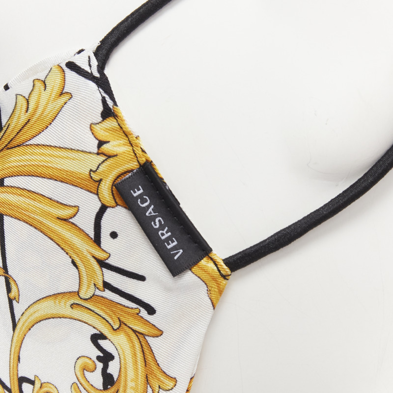VERSACE Gianni Signature gold Medusa Baroque 100% silk face mask-12