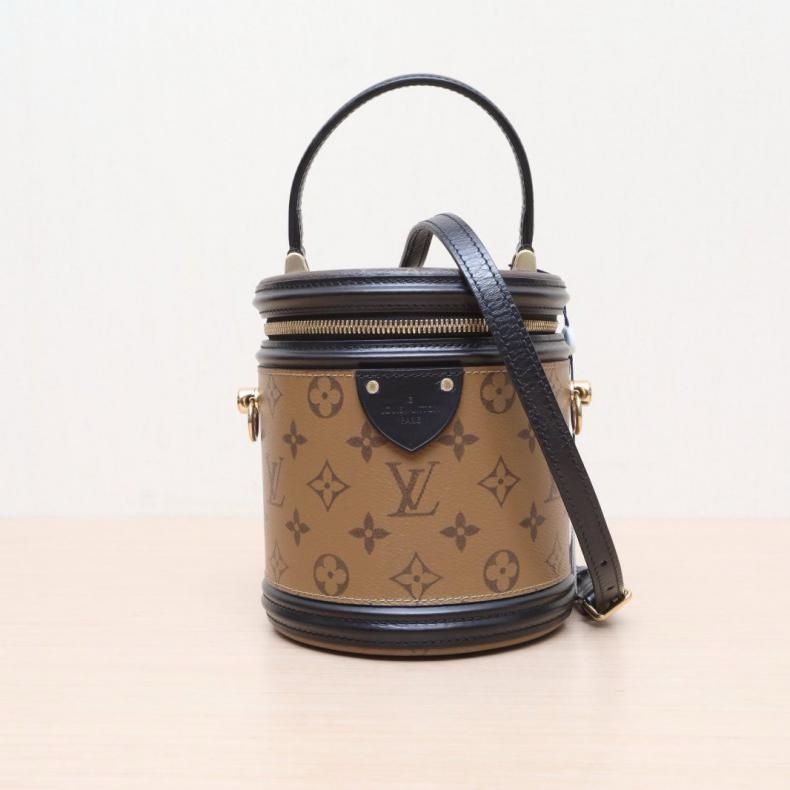 LOUIS VUITTON(路易威登) CANNES 圓桶包 拼色 PVC 2021 老花 晶片-0