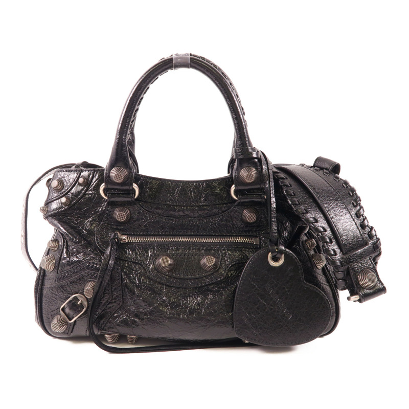 BALENCIAGA 牛皮皮革Neo Cagole銀扣手挽肩背兩用袋-0