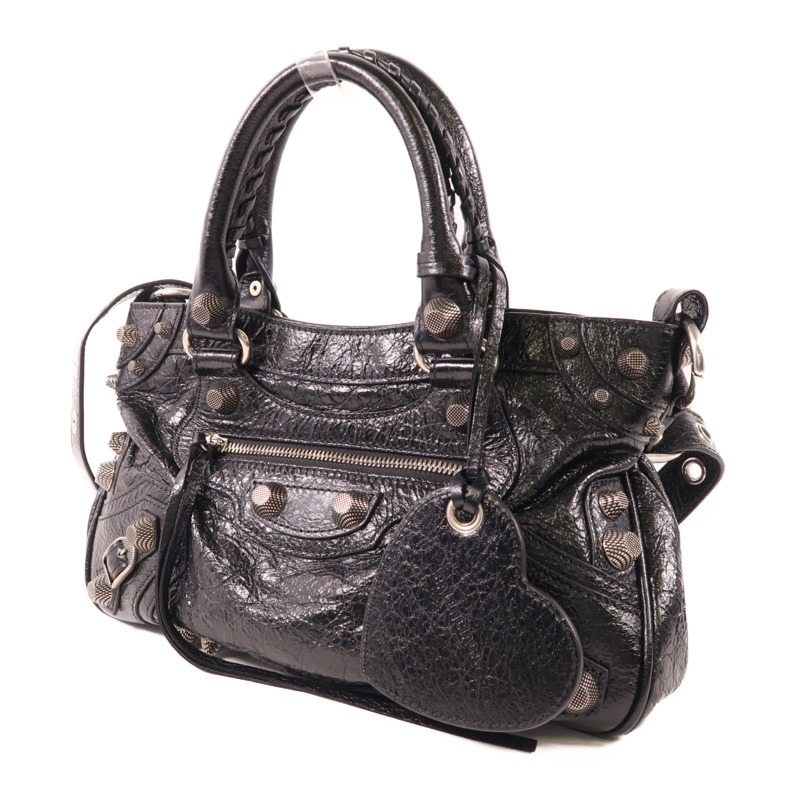 BALENCIAGA 牛皮皮革Neo Cagole銀扣手挽肩背兩用袋-2