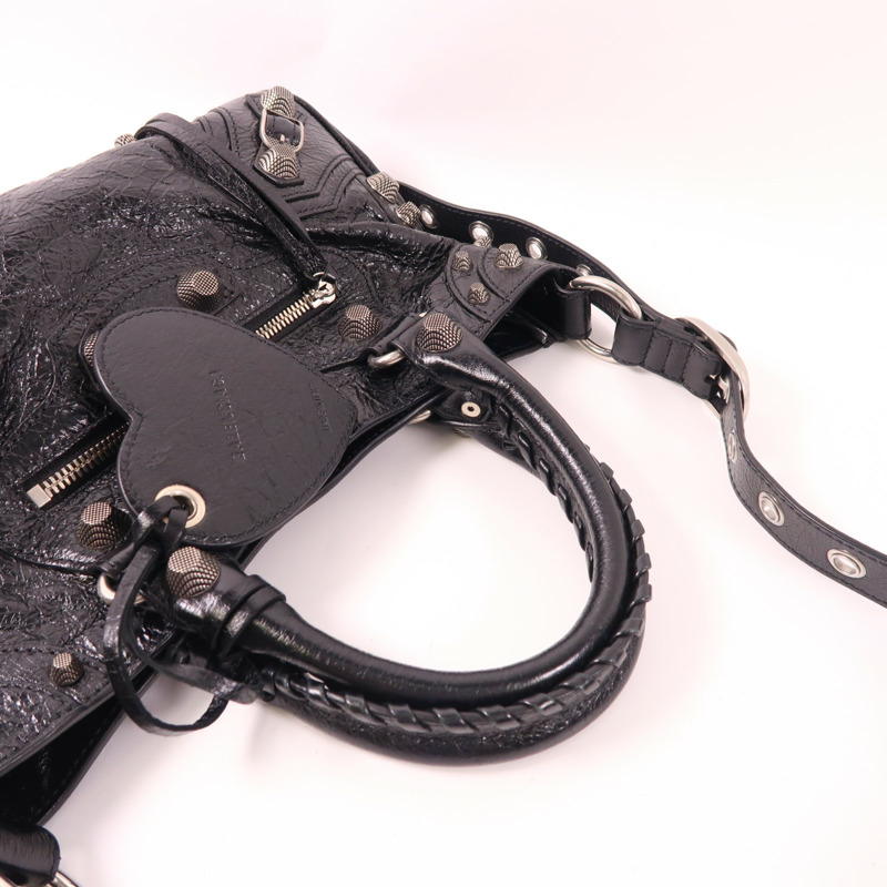 BALENCIAGA 牛皮皮革Neo Cagole銀扣手挽肩背兩用袋-4