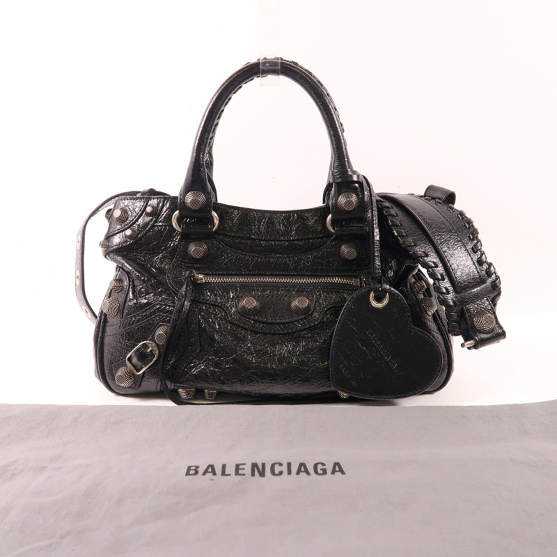 BALENCIAGA 牛皮皮革Neo Cagole銀扣手挽肩背兩用袋-18