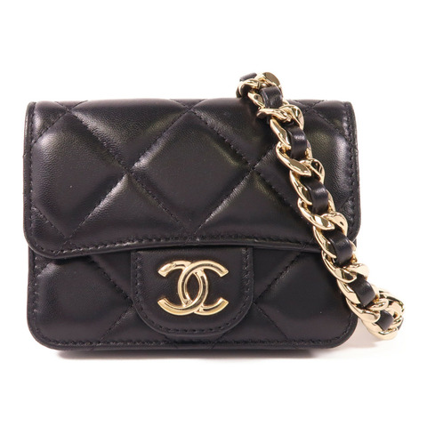 CHANEL 羊皮皮革Waist Bag金扣腰包