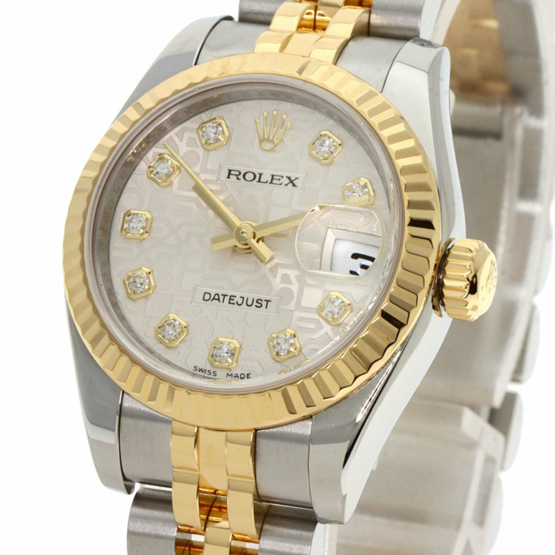 勞力士 179173G Datejust 10P 鑽石腕錶 不鏽鋼 SSxK18YG 女款 ROLEX-0