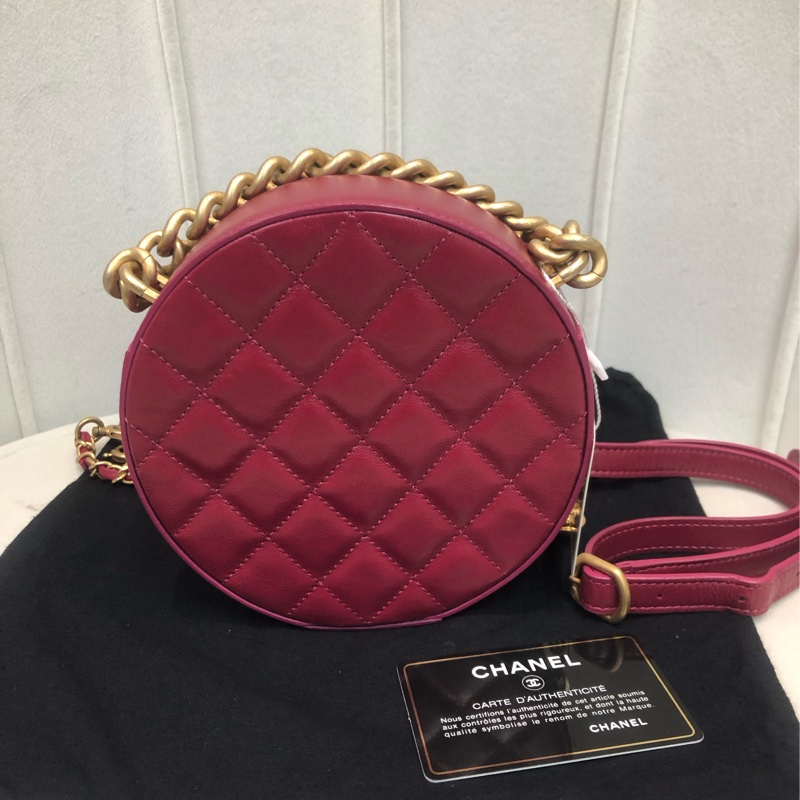 Chanel 桃紅 圓餅 星球 拉鍊XB430-3