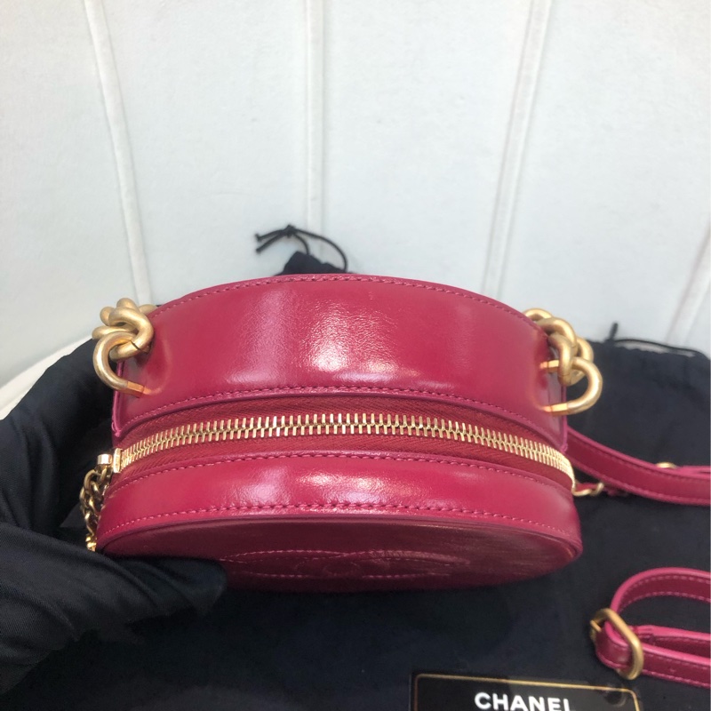Chanel 桃紅 圓餅 星球 拉鍊XB430-9