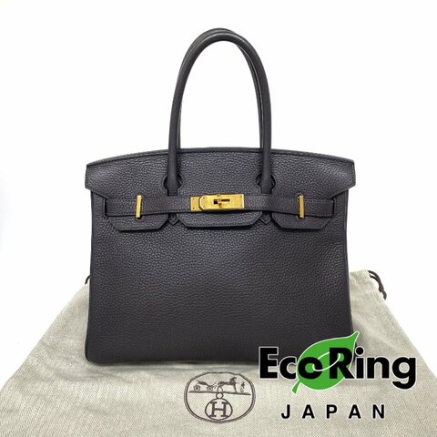 △ Hermes 愛馬仕 Birkin 30 Violet Clemence Calfskin Gold-plated Hardware Retourne Handbag Stamp T 深紫色顆粒牛皮內縫金扣手袋 T刻 -257006260