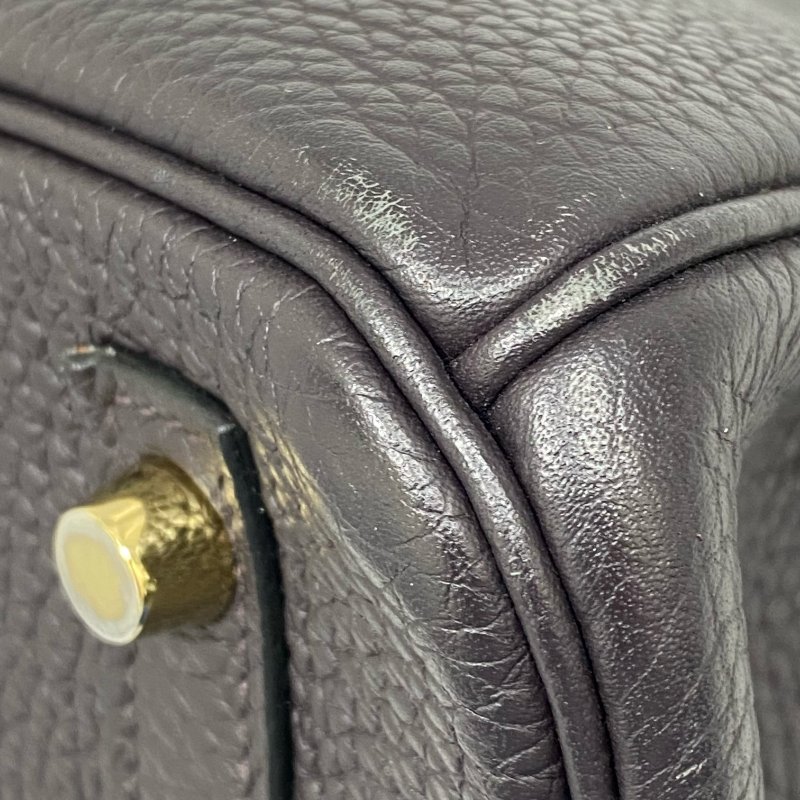 △ Hermes 愛馬仕 Birkin 30 Violet Clemence Calfskin Gold-plated Hardware Retourne Handbag Stamp T 深紫色顆粒牛皮內縫金扣手袋 T刻 -257006260-10
