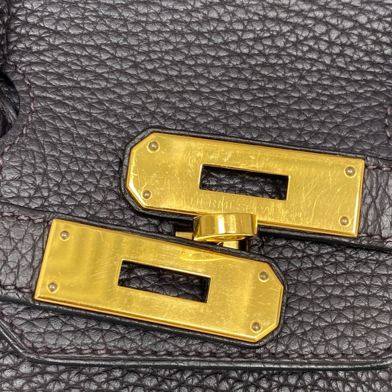 △ Hermes 愛馬仕 Birkin 30 Violet Clemence Calfskin Gold-plated Hardware Retourne Handbag Stamp T 深紫色顆粒牛皮內縫金扣手袋 T刻 -257006260-13