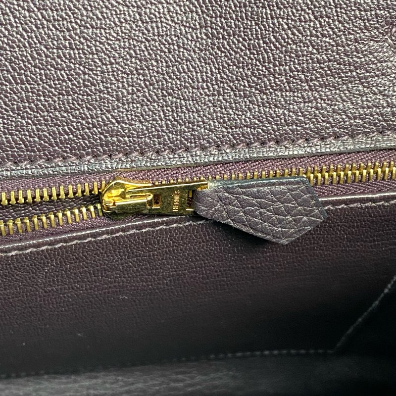 △ Hermes 愛馬仕 Birkin 30 Violet Clemence Calfskin Gold-plated Hardware Retourne Handbag Stamp T 深紫色顆粒牛皮內縫金扣手袋 T刻 -257006260-19