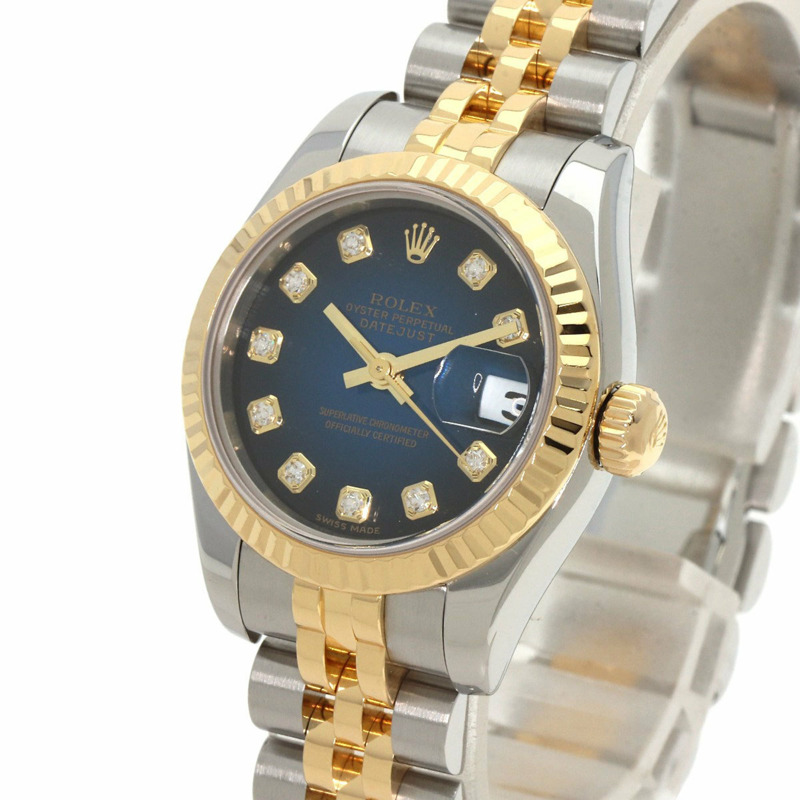 勞力士 179173G Datejust 10P 鑽石手錶不銹鋼 SSxK18YG K18YG 女款 ROLEX-2