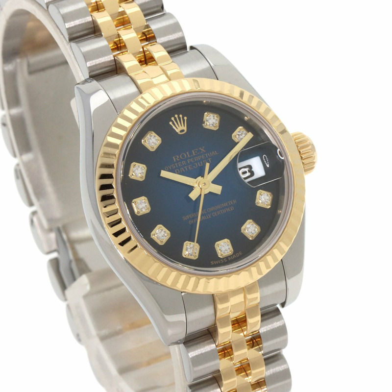 勞力士 179173G Datejust 10P 鑽石手錶不銹鋼 SSxK18YG K18YG 女款 ROLEX-3