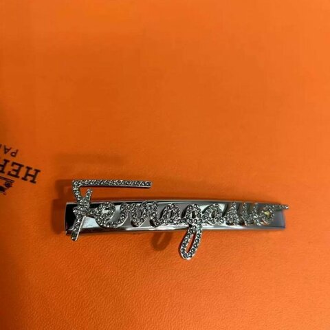 Salvatore Ferragamo 字母水鑽髮夾 很新
