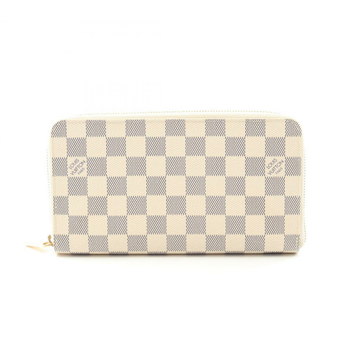 LOUIS VUITTON Zippy Organizer 皮夾 N60012 Damier Azur 帆布 白色 二手 女士