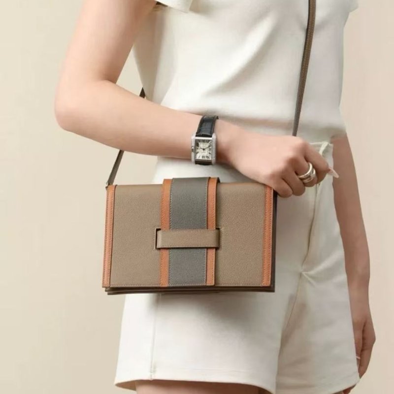 hermes passant 米色拚色手包信封包woc,d刻 20×14cm,全新 配件:盒子塵袋-0