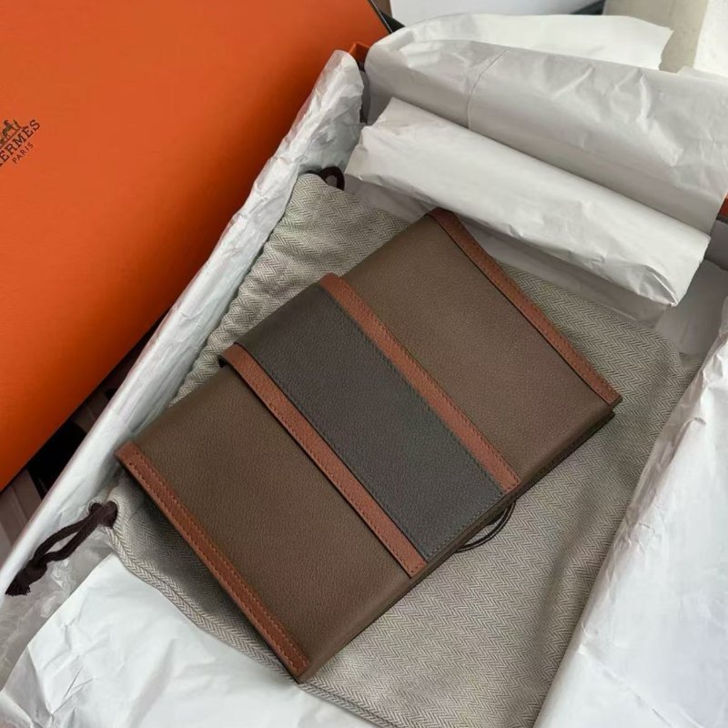 hermes passant 米色拚色手包信封包woc,d刻 20×14cm,全新 配件:盒子塵袋-4