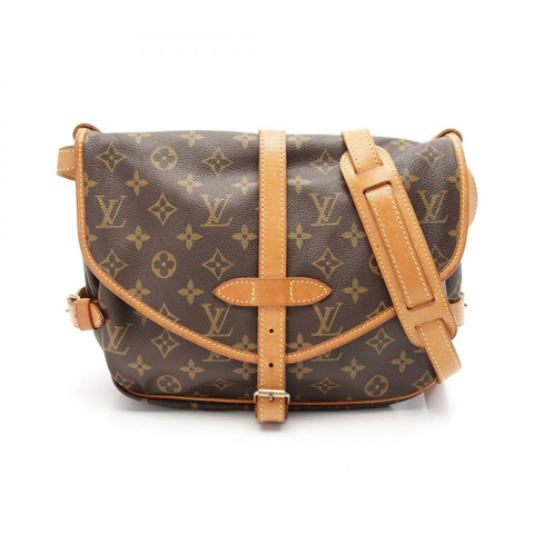 LOUIS VUITTON Saumur 30 肩背包 M42256 Monogram 帆布 棕色 二手 女士 LV