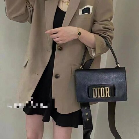dior jadior黑金荔枝皮小號手提斜背包 25*15 98新 配件塵袋