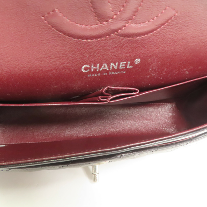 CHANEL 羊皮皮革Classic 25銀扣鏈帶肩背袋-4