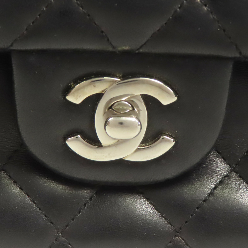 CHANEL 羊皮皮革Classic 25銀扣鏈帶肩背袋-8