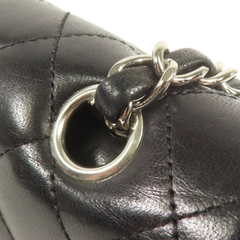 CHANEL 羊皮皮革Classic 25銀扣鏈帶肩背袋-9