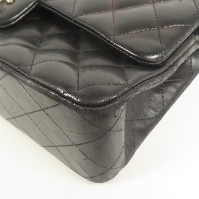 CHANEL 羊皮皮革Classic 25銀扣鏈帶肩背袋-13