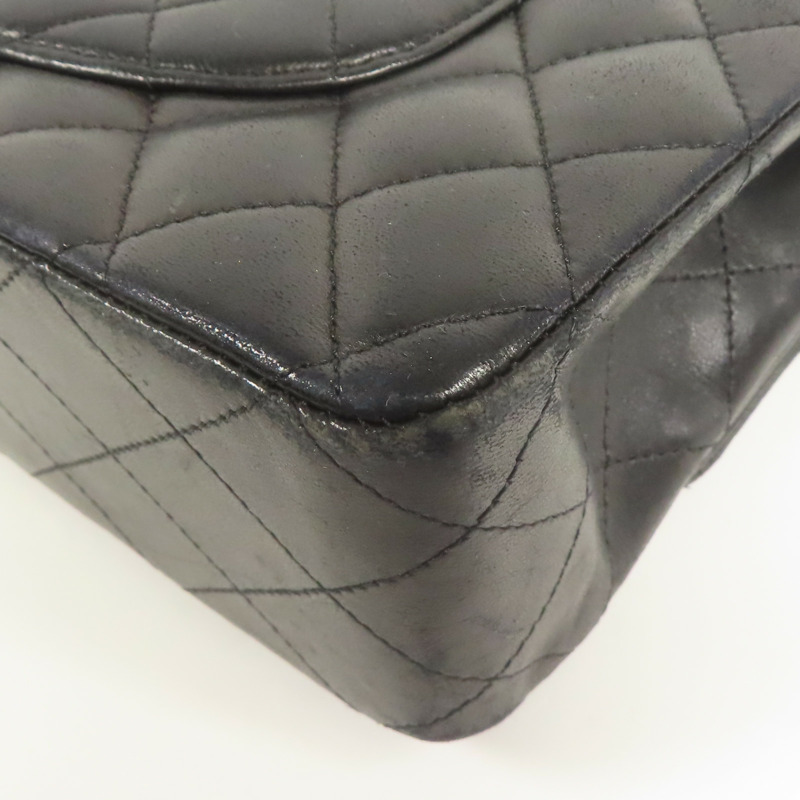 CHANEL 羊皮皮革Classic 25銀扣鏈帶肩背袋-15